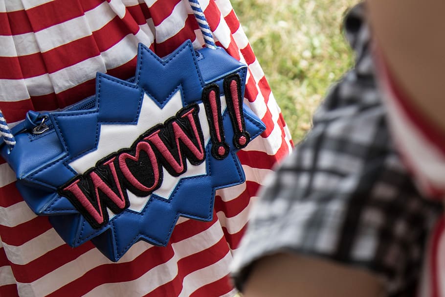 Bag, Creative, American, Comic, wow, purse, american Flag, uSA HD wallpaper