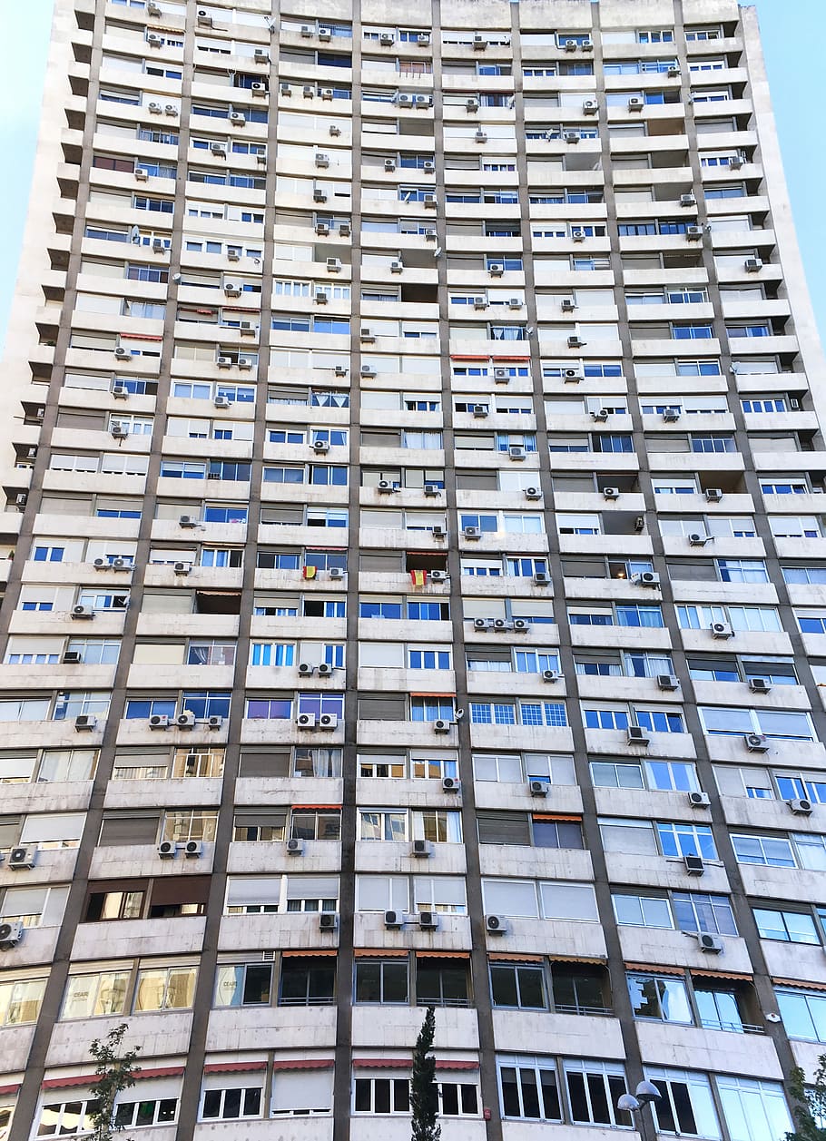 Human hive, low angle view of high-rise building, architecture HD wallpaper