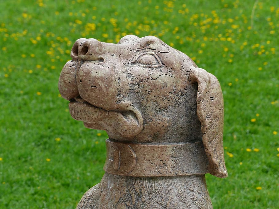 dog, statue, stone, ssteinfigur, sculpture, art and craft, representation HD wallpaper