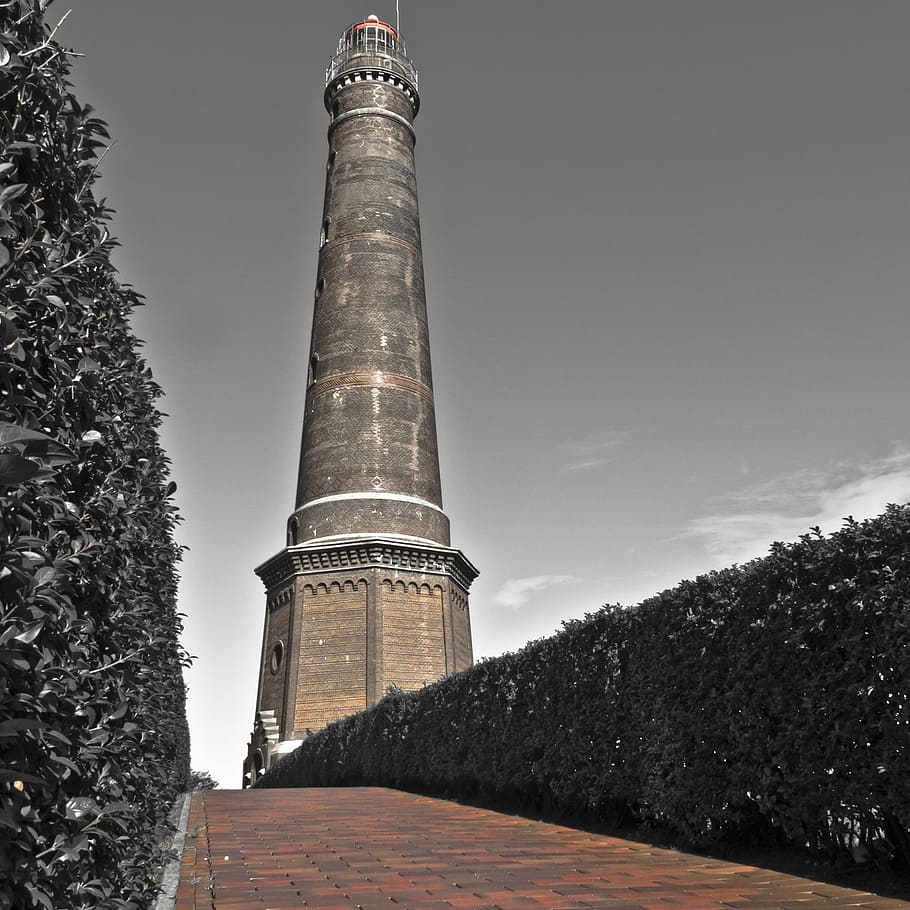 borkum, lighthouse, new lighthouse, island, coast, beacon, pilot, HD wallpaper