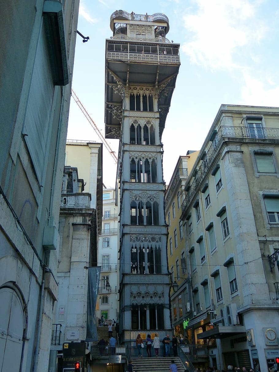 elevador de santa justa, elevador do carmo, elevator, passenger elevator HD wallpaper