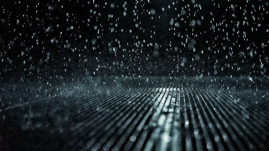 raindrops during nighttime, untitled, water, falling, wet, grate HD wallpaper