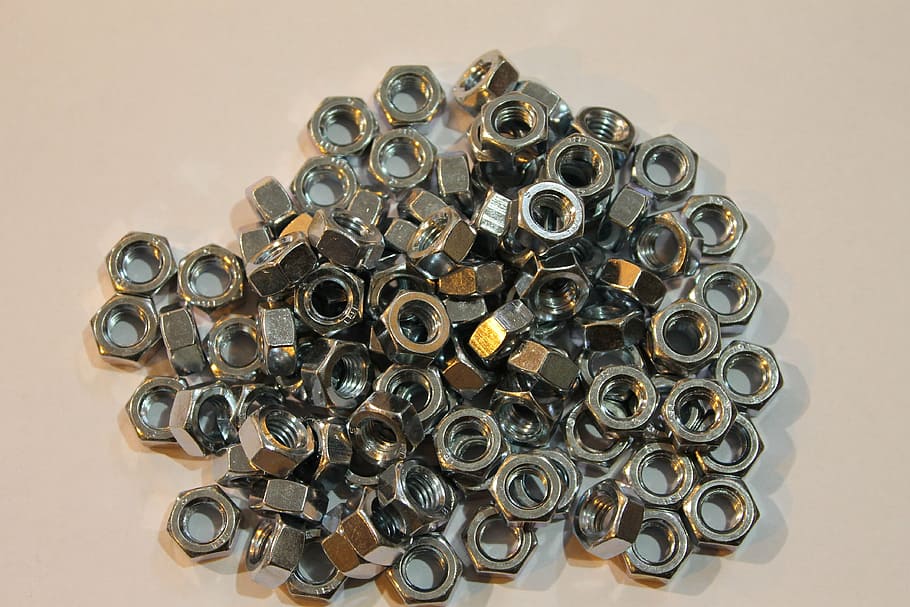 metal, nuts, thread, screw, the industry, section, still life HD wallpaper
