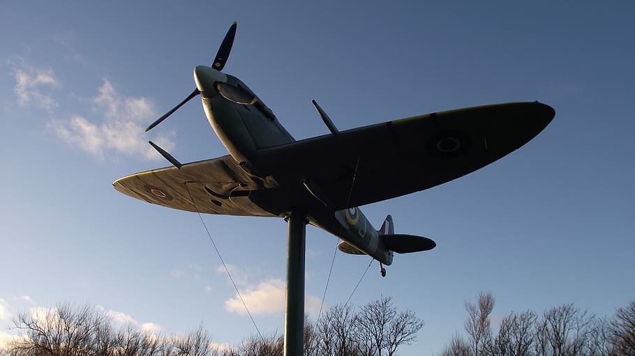 Spitfire, Aircraft, Memorial, Airplane, aviation, propeller, HD wallpaper