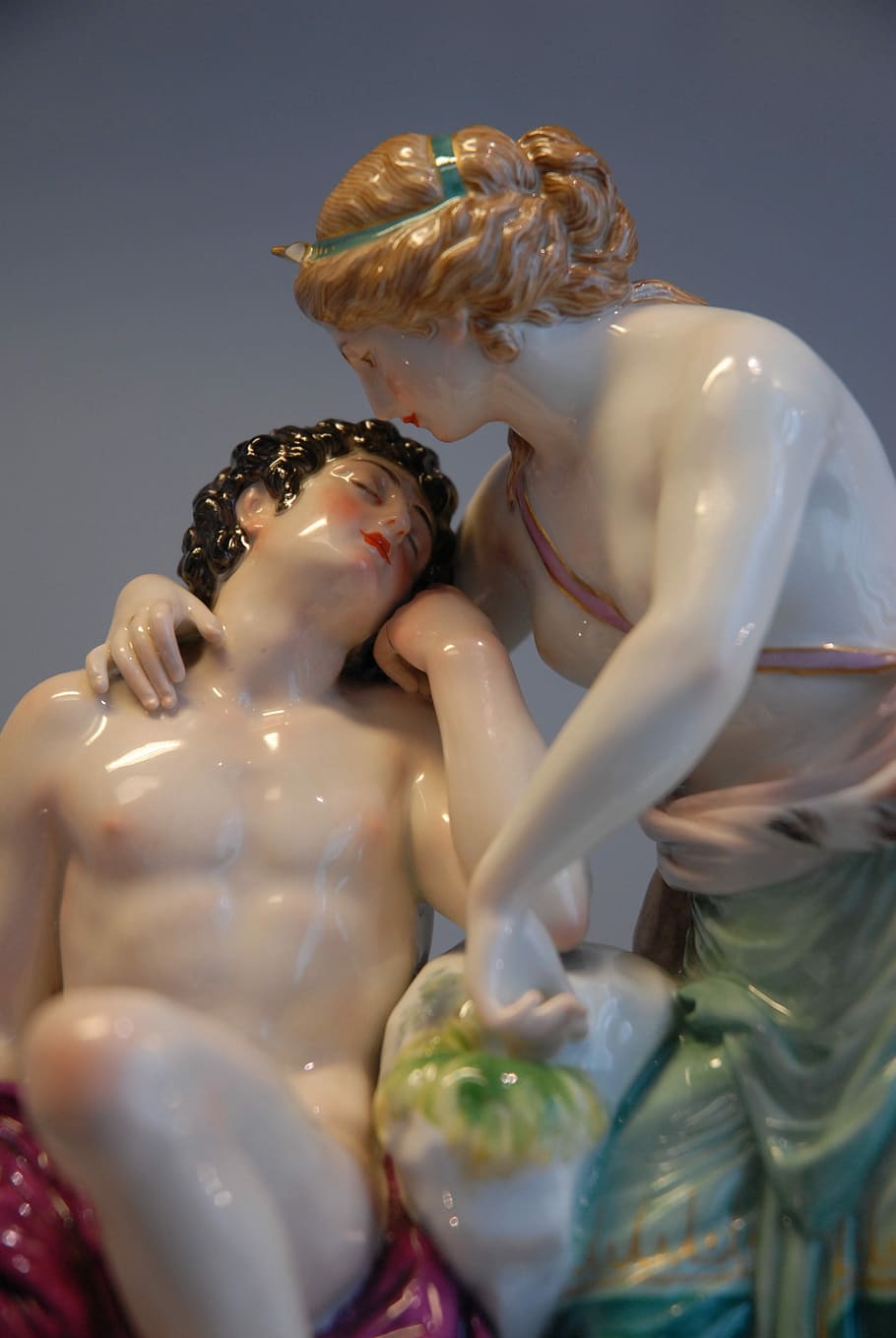 Love, Porcelain, Lovers, china figures, tenderness, shirtless