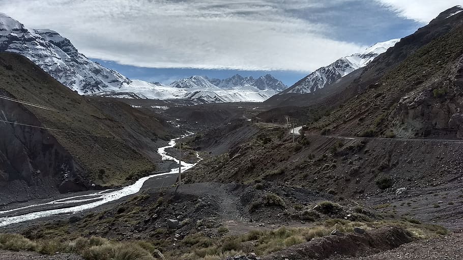 mountain, nature, widescreen, landscape, snow, maipo, chile HD wallpaper