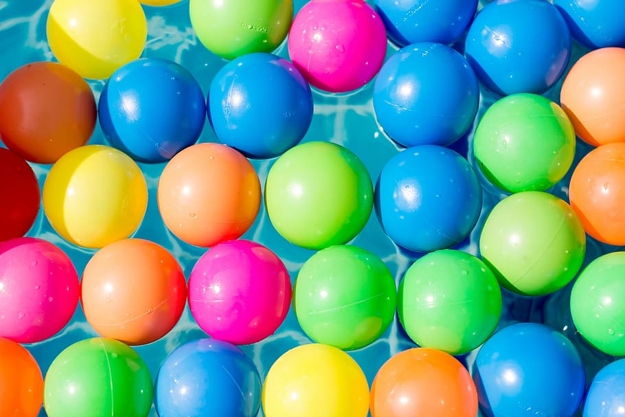 assorted-color plastic ball lot, many, round, balloon, easter, HD wallpaper