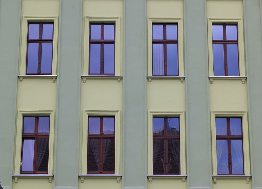 poland, torun, architecture, windows, regular, built structure HD wallpaper