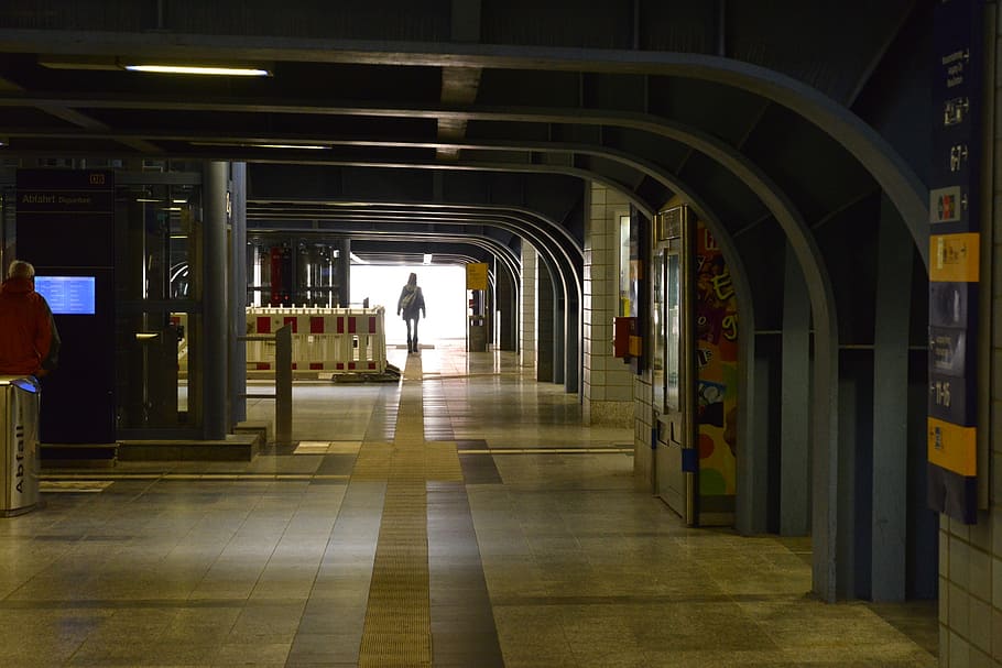 person, output, end, train station, gangway, rail traffic, refuge HD wallpaper