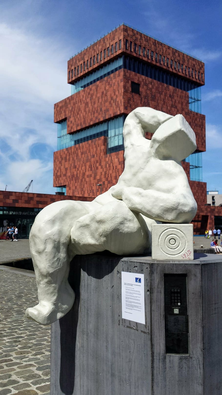 mas, antwerp, museum, architecture, facades, belgium, statue HD wallpaper