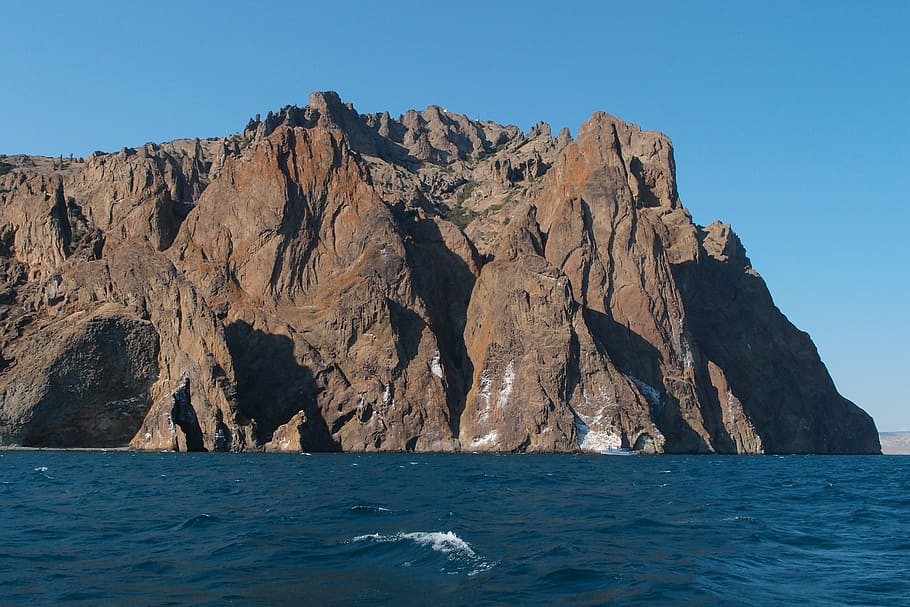 crimea, karadag, reserve, water, sea, rock, rock - object, nature HD wallpaper
