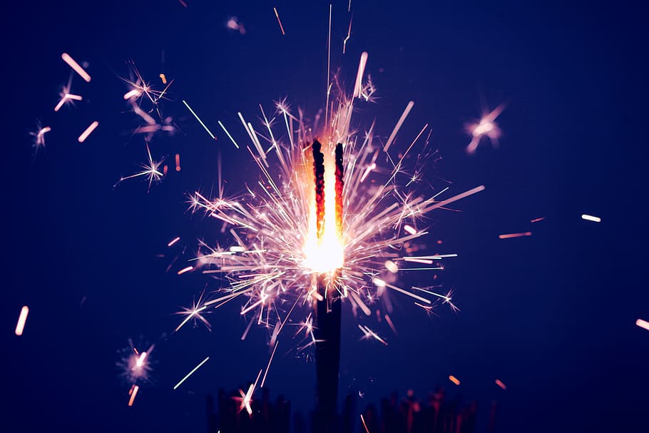 time-lapse photography of sparkler at night time, untitled, firework HD wallpaper