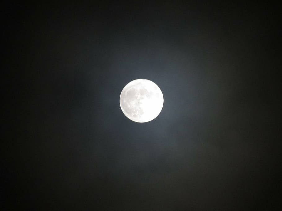 moon at nighttime, dark, sky, light, full Moon, moonlight, moon Surface HD wallpaper