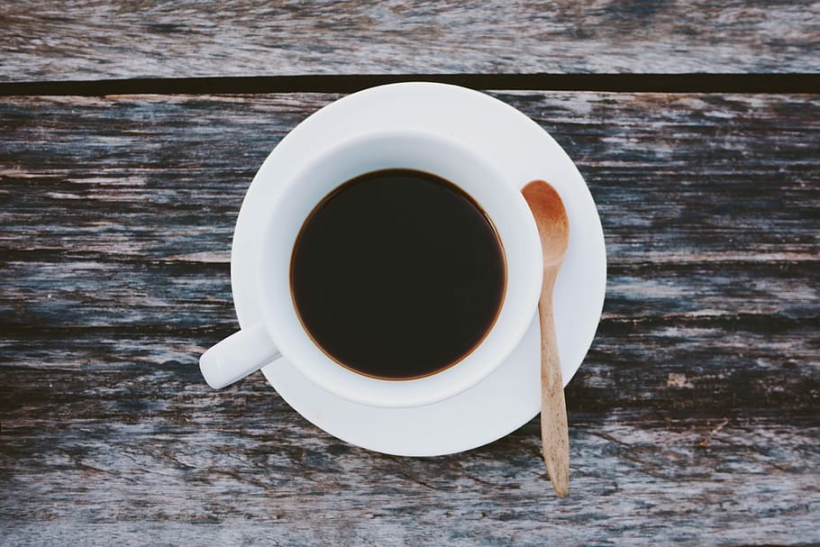 teacup on saucer, cup of coffee on saucer with spoon, drink, food and drink HD wallpaper