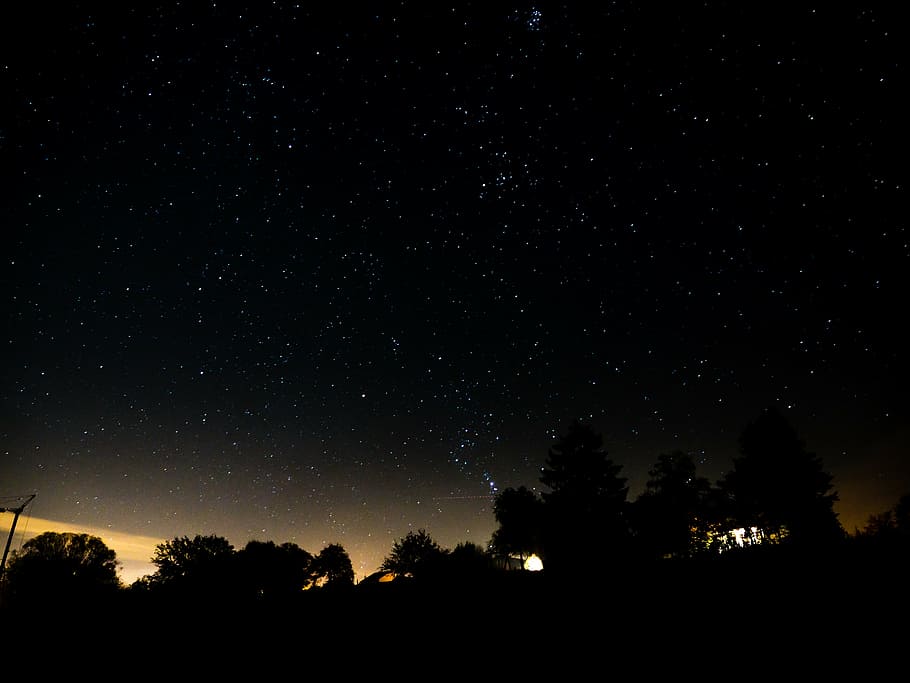 night, star, sky, evening, starry sky, night sky, long exposure HD wallpaper