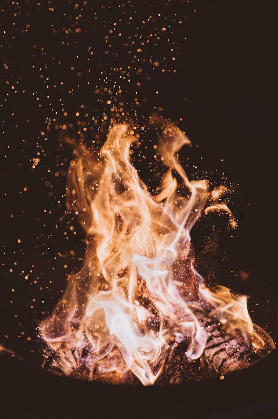 time lapse photography of flame, fire, light, firewood, charcoal HD wallpaper