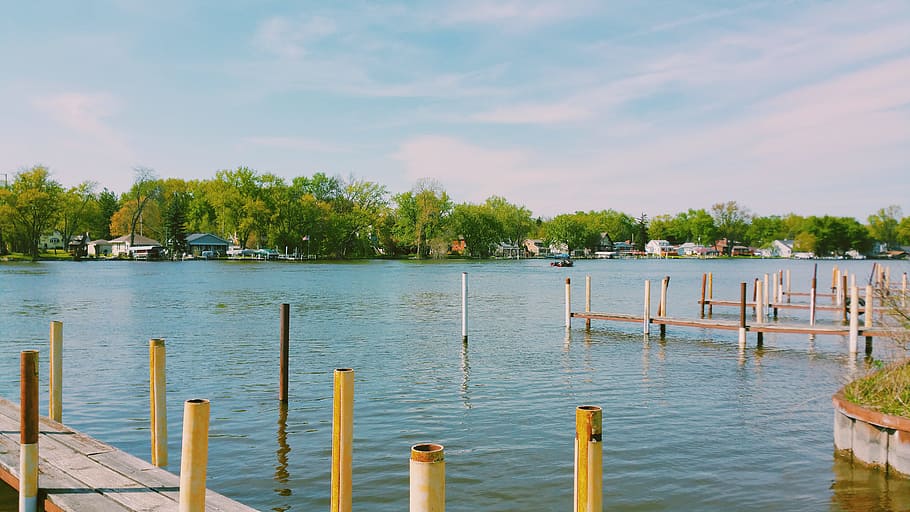 boat, dock, water, nautical vessel, tree, transportation, plant HD wallpaper