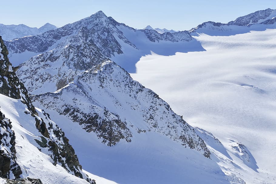 snow, mountain, winter, mountain summit, cold, sölden, alpine HD wallpaper