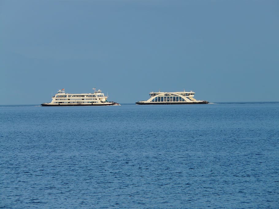 Ferries, Shipping, Transport, Cross, ships, water, boats, sea HD wallpaper