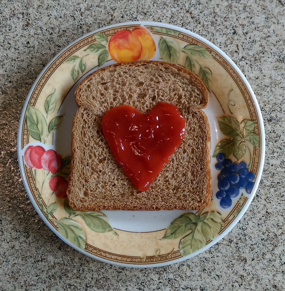 bread, heart, love, slice, red, food, shape, homemade, breakfast HD wallpaper
