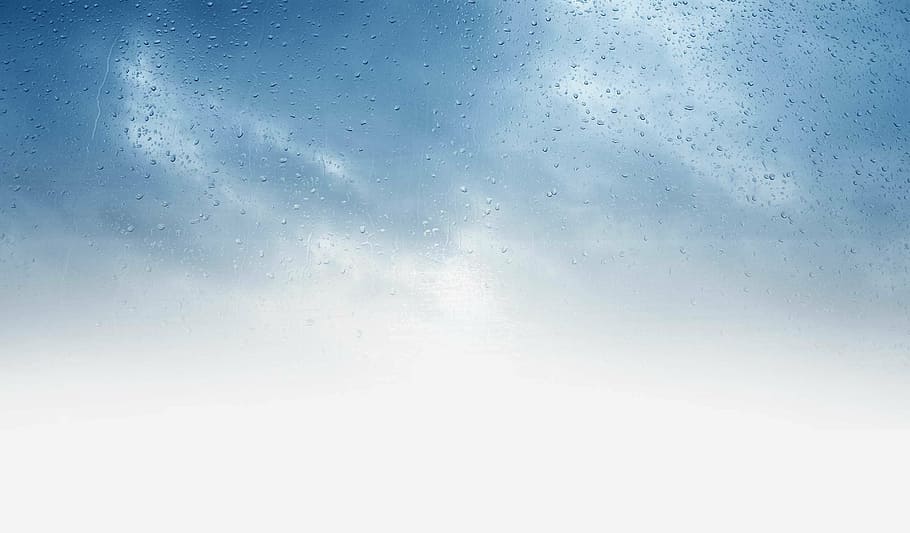 photo of glass with dew, light rain, cloud, sky, blue, clouds HD wallpaper