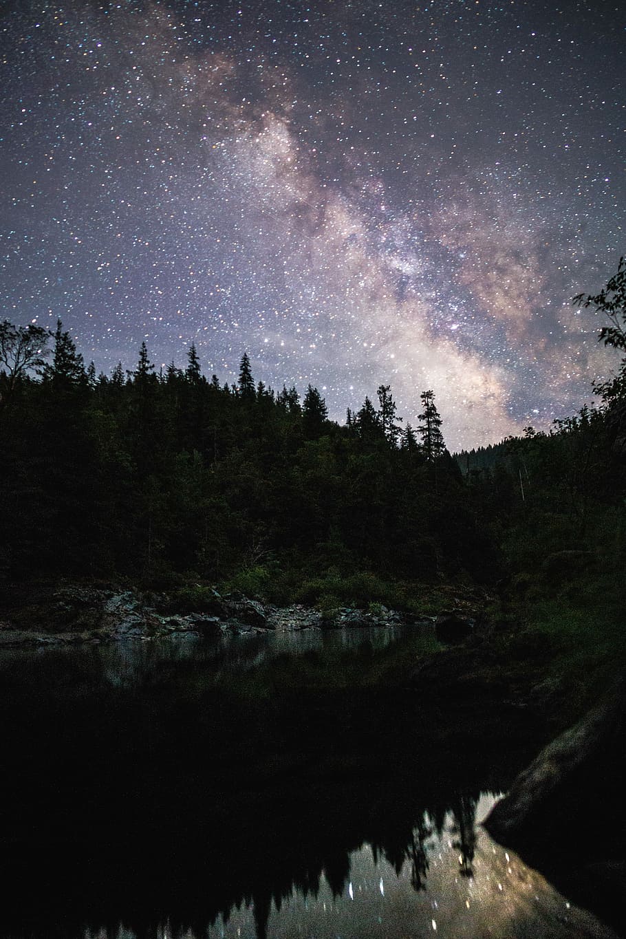 starry starry night photography, black, blue, flare, gray, purple HD wallpaper