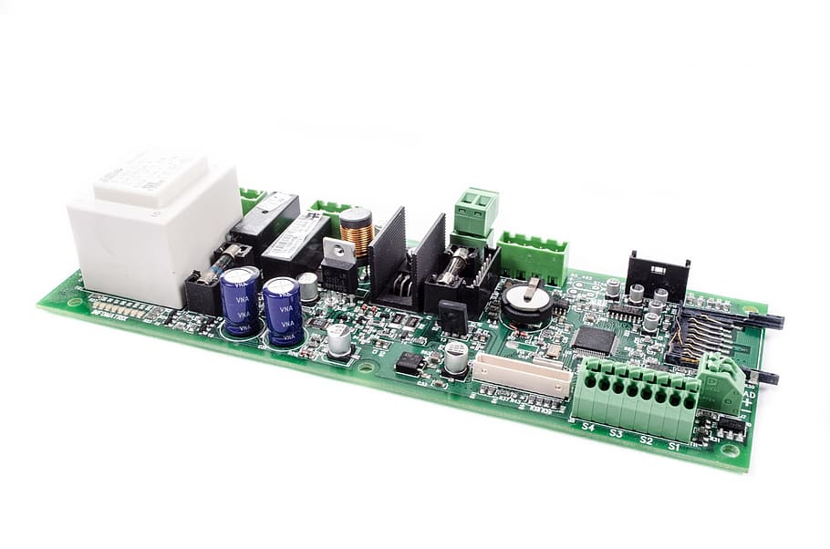 green, black, and white circuit board, motherboard, processor, HD wallpaper