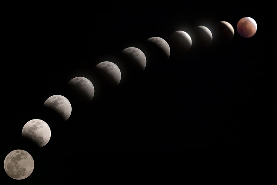 moon, solar eclipse or lunar eclipse, astronomy, 巨爵座 HD wallpaper