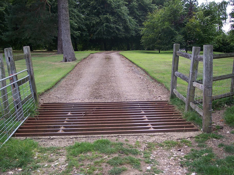 cattle grid, countryside, north downs, kent, sittingbourne