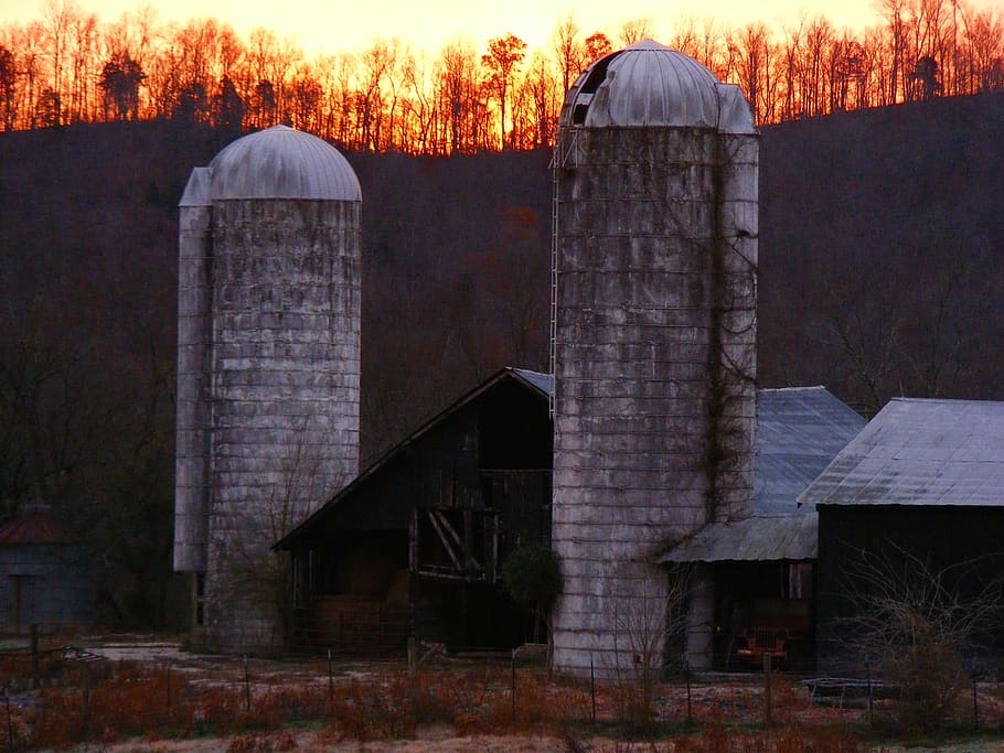 Sunrise, Nature, Morning, Scenic, Sunset, barn, farm, rural, HD wallpaper