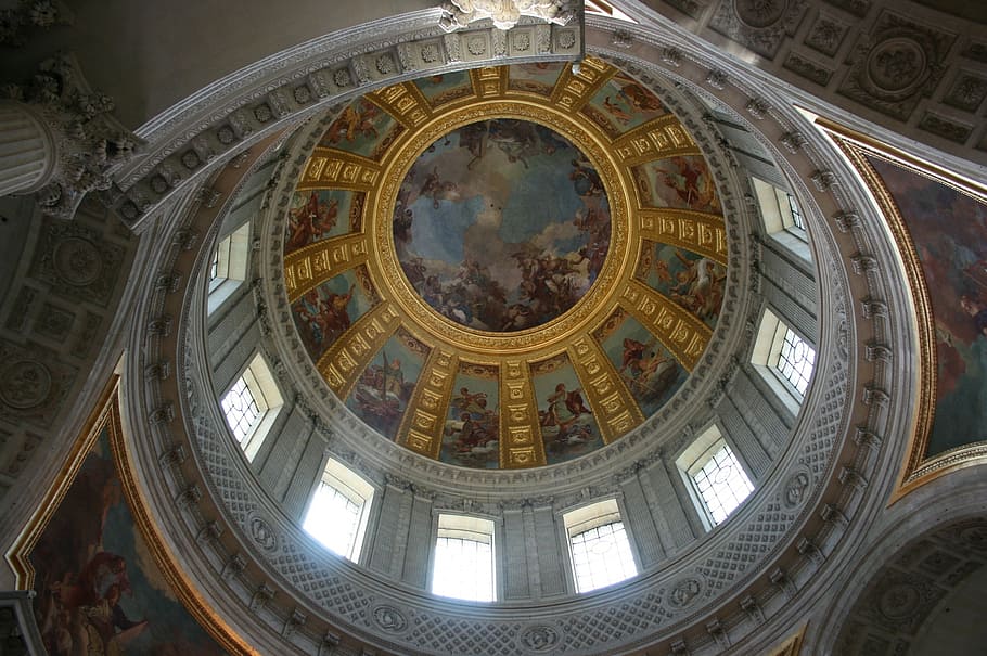 dome, invalides, paris, tomb of napoleon, architecture, built structure, HD wallpaper