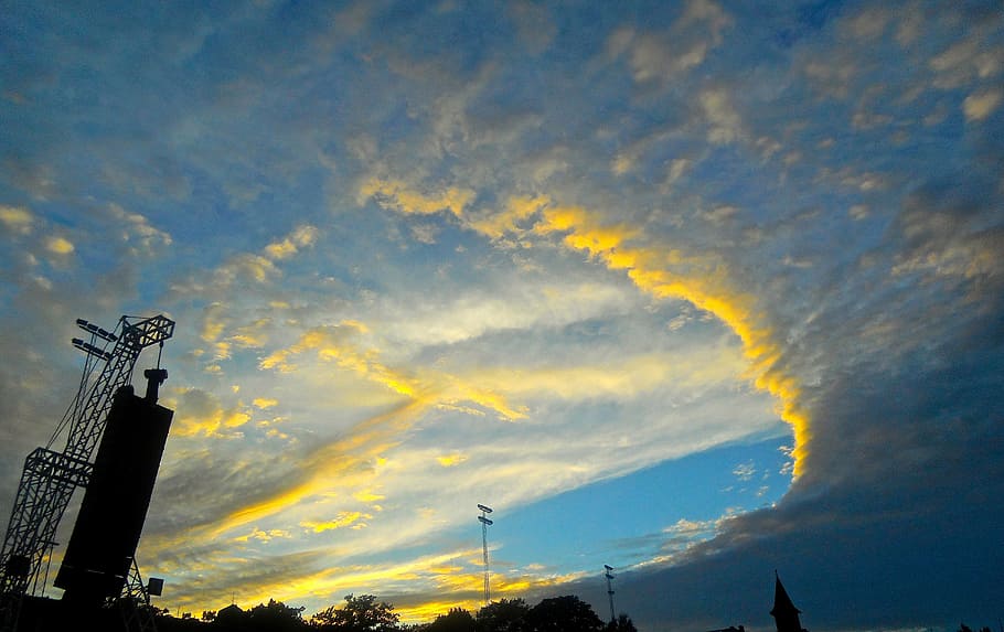 sunset, cloud, holes, himmel, hope, east stockholm, sky, silhouette HD wallpaper