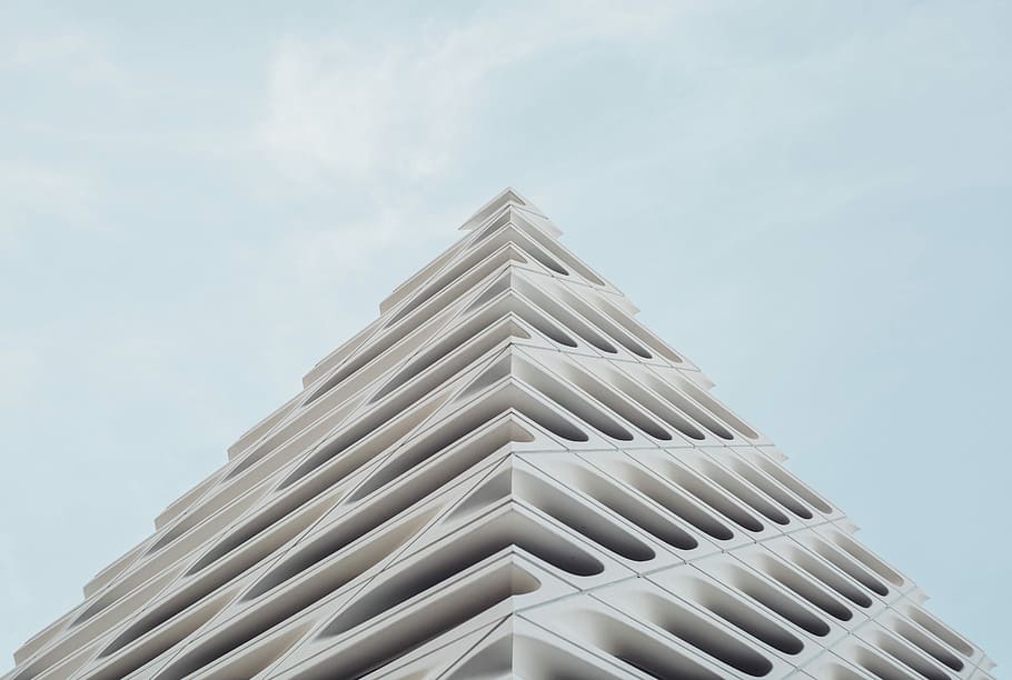 white concrete building in low angle photography, city, architecture HD wallpaper