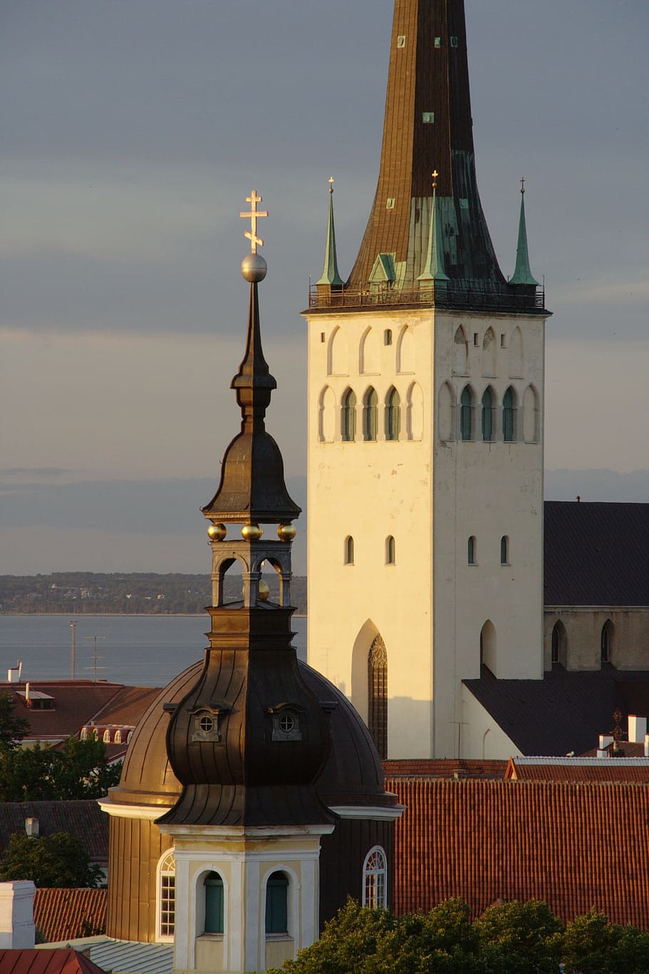 estonia, tallinn, old town, olaf church, built structure, architecture