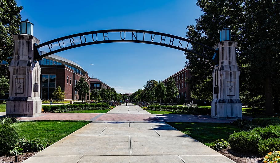Purdue University arch, west lafayette, indiana, archway, entrance, HD wallpaper