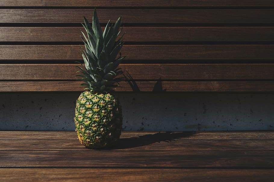 photography of pineapple during daytime, board, color, decoration, HD wallpaper