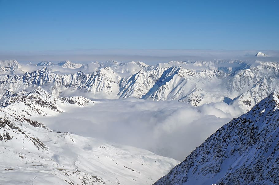 snow capped mountain during daytime, winter, panoramic, mountain peak, HD wallpaper