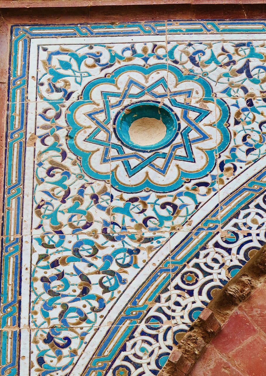 alhambra, pattern, spain, arabic, wall, moorish, antique, traditional, HD wallpaper