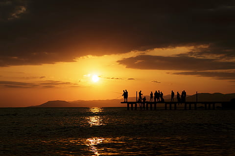 sunset, solar, light, nature, landscape, cloud, peace, marine HD wallpaper
