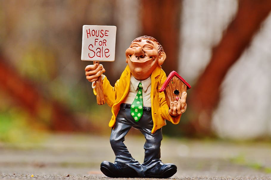 tilt shift photography of brown haired man figurine, real estate agents, HD wallpaper