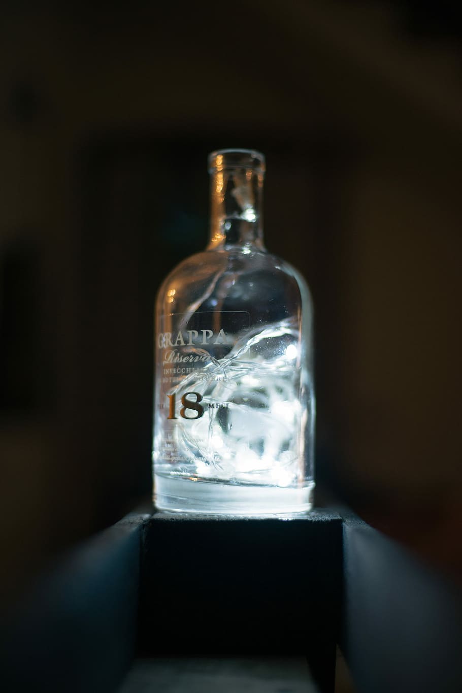 Empty Bottle With Lights, alchol, glass, transparent, alcohol HD wallpaper