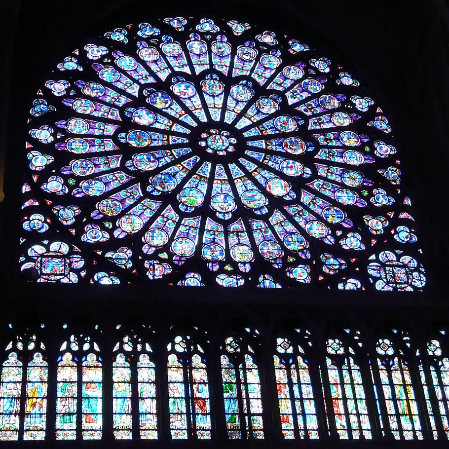nagar, window, paris, church, france, glass, stained glass, HD wallpaper
