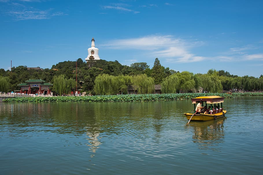 Beihai Park, Beijing, Spring, Ship, Lake, reflection, water HD wallpaper