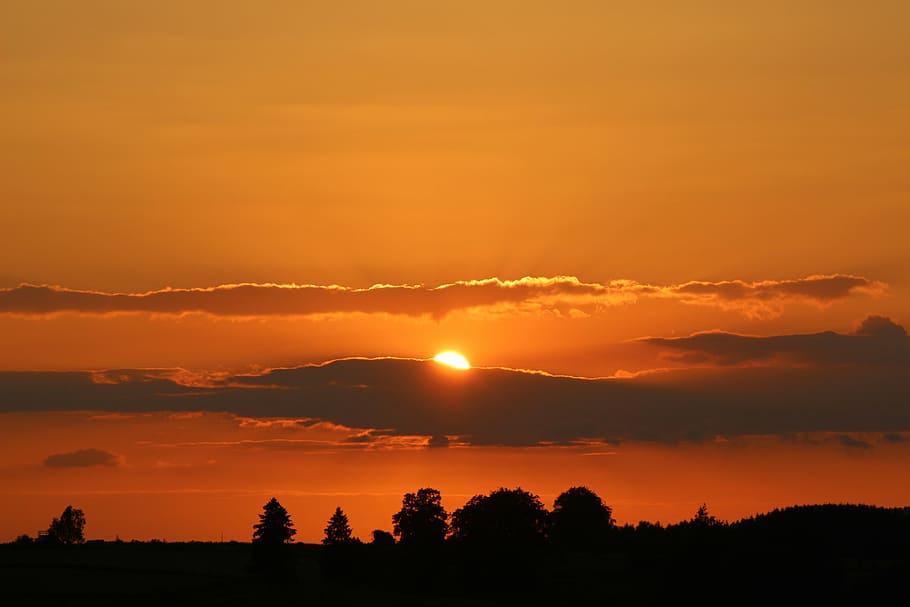 sunset, night, evening sky, clouds, nature, dusk, sunrise - Dawn HD wallpaper