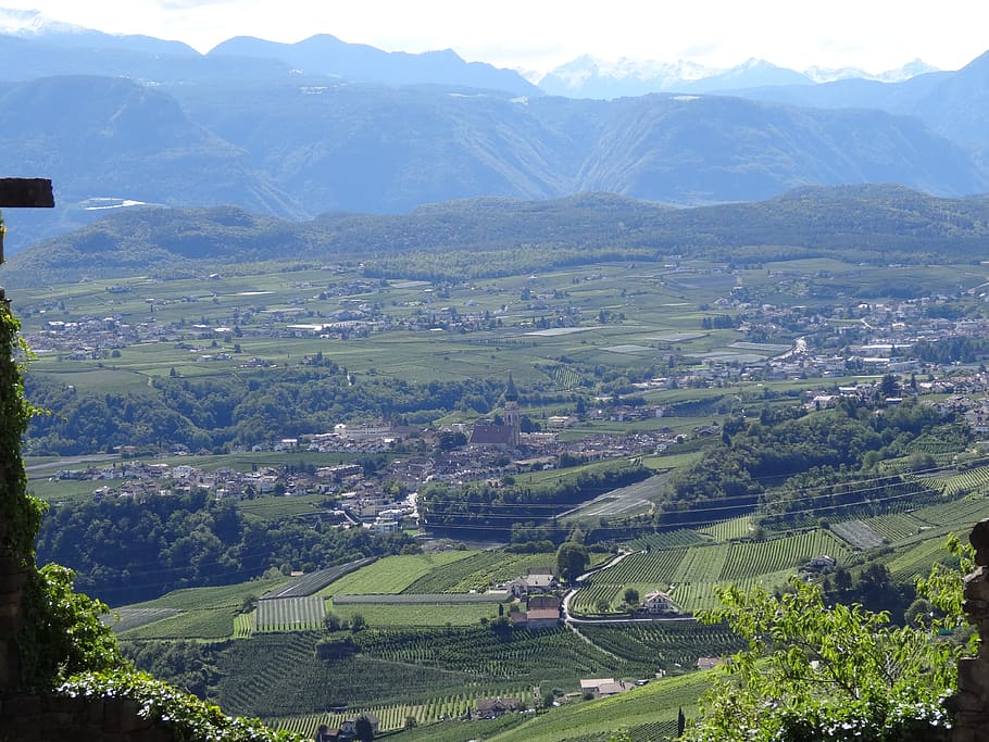 valley, fields, landscape, nature, distant view, south tyrol HD wallpaper