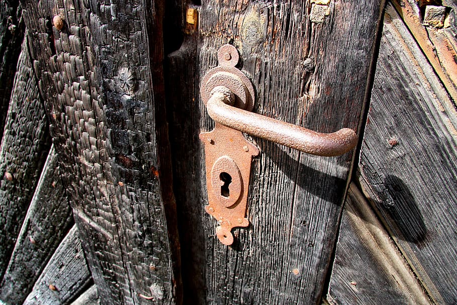 Old, Door, Gate, Handle, the old door, wood - material, close-up HD wallpaper
