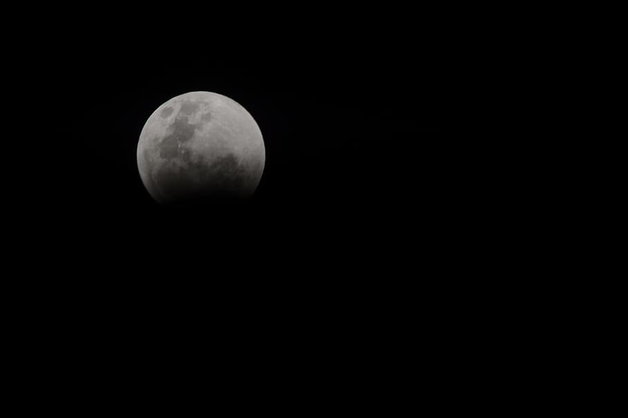 Moon, Eclipse, Night, Sky, astronomy, moon surface, dark, space HD wallpaper