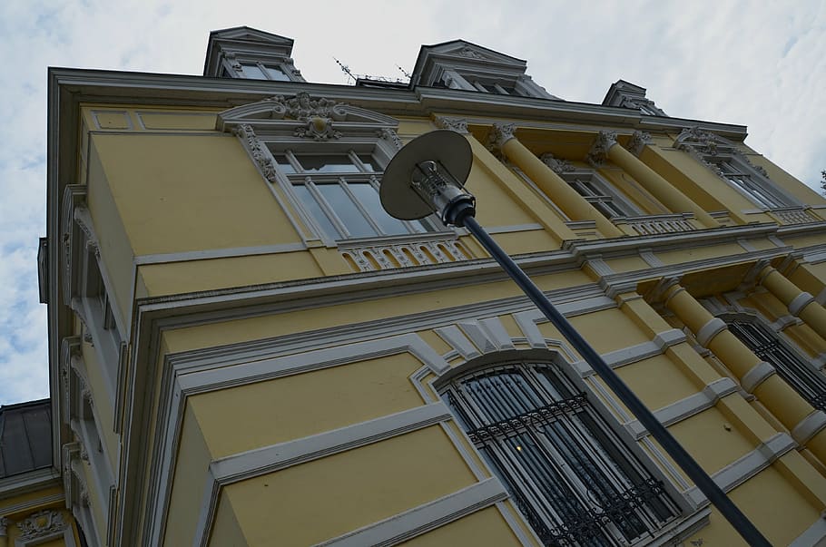 architecture, building, facade, lantern, villa, low angle view HD wallpaper