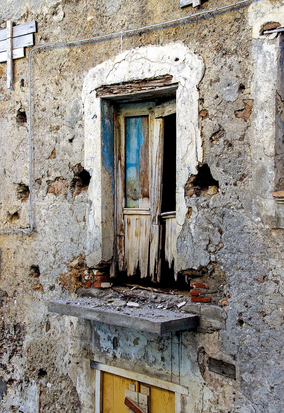 ruin, decay, time, run-down, balcony, door, end, old, casa antica HD wallpaper
