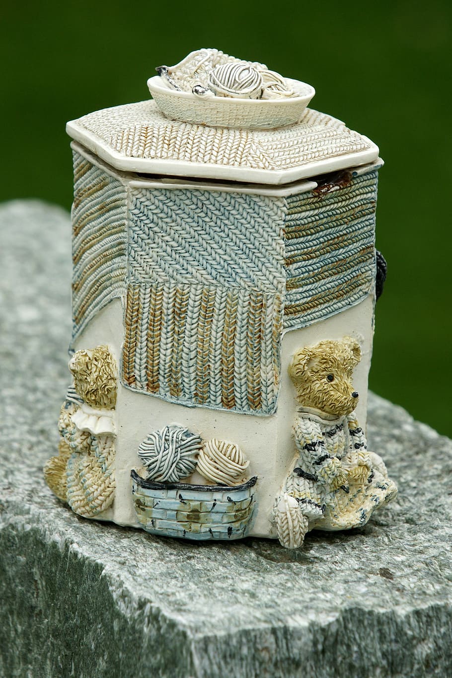 bear, box, ceramic, deco, art, no people, close-up, still life HD wallpaper